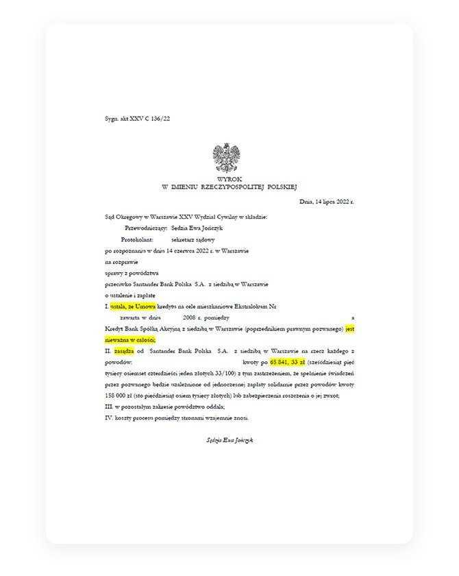 wyrok w sprawie Santander Bank Polska wyrok w sprawie Santander Bank Polska