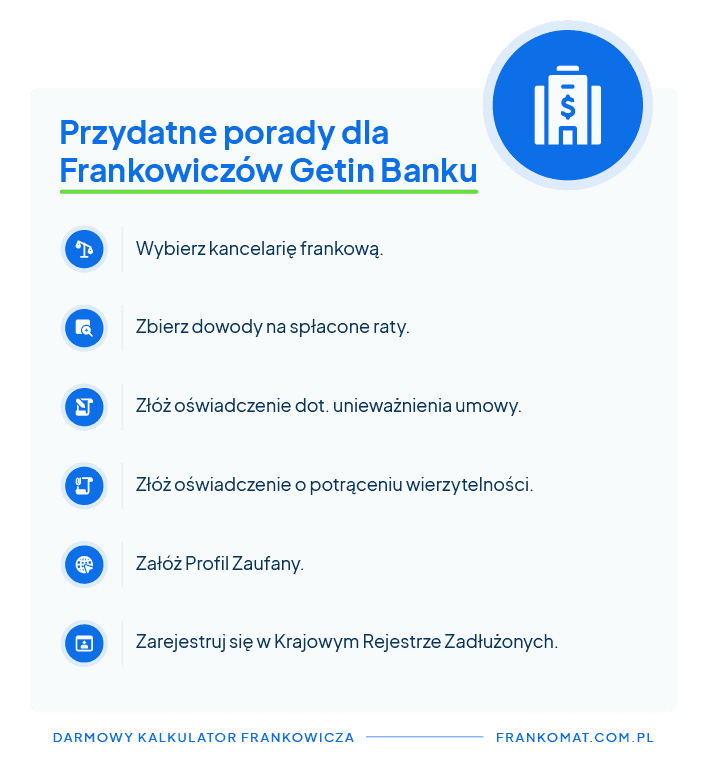 porady dla frankowiczów getin banku